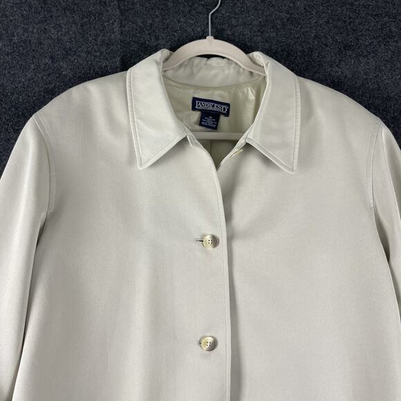 Vintage Lands End Jacket Womens 16 Beige Made In USA Minimal Classic Preppy - Picture 2 of 14